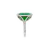Exceptional Tiffany & Company Emerald Diamond Platinum Cocktail Ring