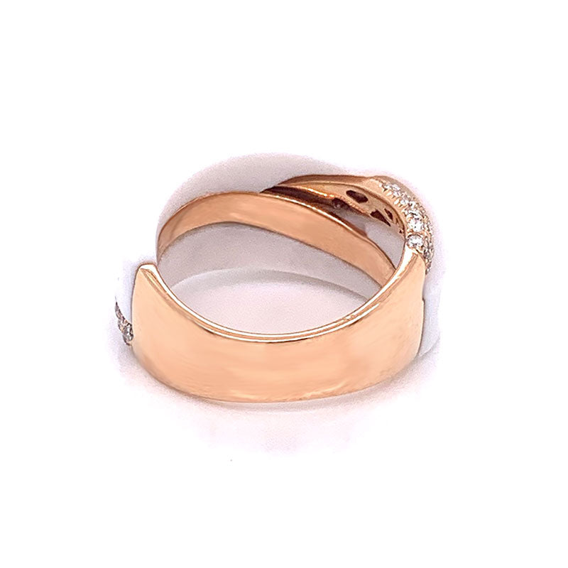 White Onyx Diamond Gold Ring